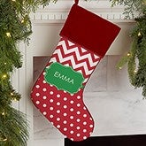 Personalized Chevron Christmas Stocking - Preppy Chic - 17445