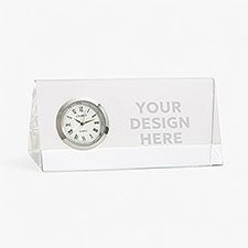 Business Logo Personalized Crystal Desk Clock - 17448