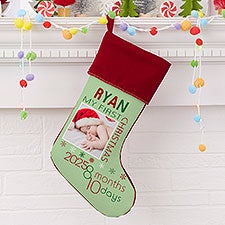 Baby’s First Christmas Stocking Photo Personalized  - 17461