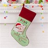 Baby’s First Christmas Stocking Photo Personalized  - 17461