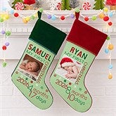 Baby’s First Christmas Stocking Photo Personalized  - 17461
