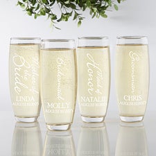 Personalized Wedding Party Stemless Champagne Flute - Bridal Brigade - 17467