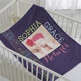 Personalized Baby Girl Fleece Photo Blanket - Darling Baby Girl - 17473
