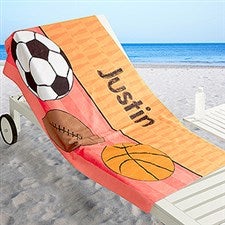 Personalized Boys Beach Towel - Just For Him - 17486