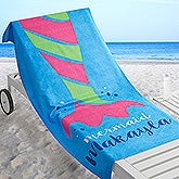 Personalized Mermaid Tail Beach Towel - 17487