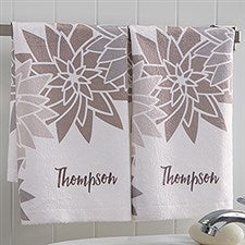 Personalized Family Flowers Hand Towel Set - Mod Floral - 17527