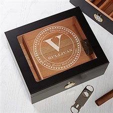 Personalized Premium Cigar Humidor 50 Count - Gentleman's Seal - 17536