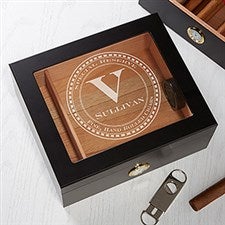 Personalized Premium Cigar Humidor 50 Count - Gentlemans Seal - 17536