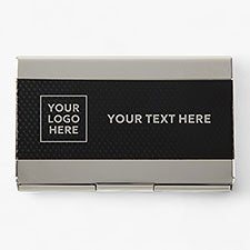 Business Logo Personalized Business Card Case - Silver - 17543