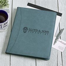 Business Logo Personalized Padfolio - Teal - 17545