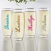 Personalized Stemless Champagne Flute - Trendy Vinyl Signature - 17569