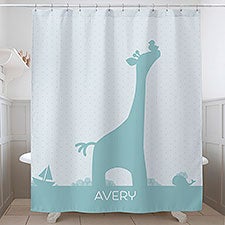 Personalized Shower Curtain - Baby Zoo Animals - 17586