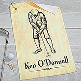 Personalized Vintage Golfer Golf Towel - 17613