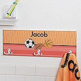 Kids Personalized Towel Hook Rack For Boys - 17634
