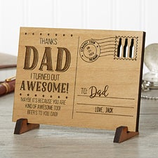 Personalized Fathers Day Wood Postcard - Sending Love To Dad - 17654