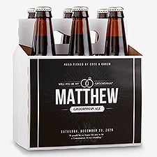 Personalized Groomsman Beer Bottle Labels  Bottle Carrier - Will You Be My Groomsman? - 17669