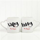 Personalized Married Couple Coffee Mug Set - Wifey And Hubby - 17676