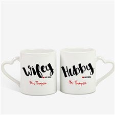 Personalized Married Couple Coffee Mug Set - Wifey And Hubby - 17676