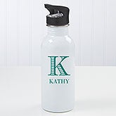 Personalized Water Bottle - Striped Monogram - 17684