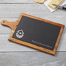 Personalized Logo Slate & Wood Paddle - 17694