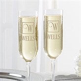 Luigi Bormioli Champagne Flute Set - Square Monogram - 17702