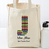 Personalized Teacher Tote Bag - Crayon Letter - 17720