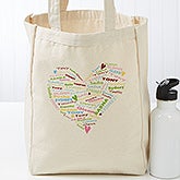 Personalized Canvas Tote Bag For Grandma - Her Heart Of Love - 17722