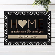 Personalized Romantic Doormats - Home With You - 17792