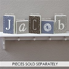 Personalized Square Shelf Blocks - Letter Decor - 17798