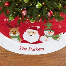 Embroidered Christmas Tree Skirt - Santa Claus Lane - 17801