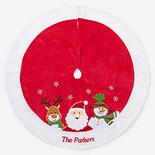 Embroidered Christmas Tree Skirt - Santa Claus Lane - 17801