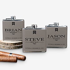 Personalized Leather Flasks For  Groomsmen - 17814