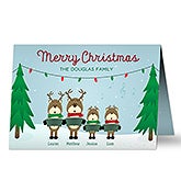 Personalized Reindeer Family Christmas Cards - 17827
