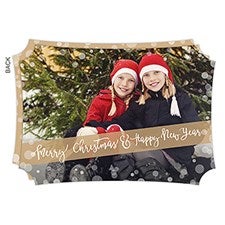 Personalized Gold Photo Christmas Cards - Golden Holidays - 17836