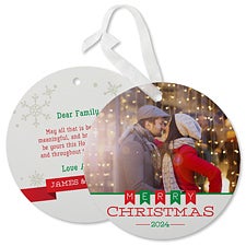 Holiday Banner Photo Ornament Christmas Card - 17842