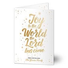 Personalized Christmas Cards - Joy To The World - 17844