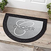 Personalized Half Round Doormat - Initial Accent - 17847