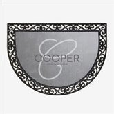Personalized Half Round Doormat - Initial Accent - 17847