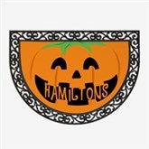 Personalized Halloween Half Round Doormat - Pumpkin - 17870