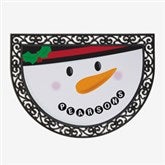 Personalized Holiday Half Round Doormat - Snowman  - 17871