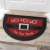 Personalized Holiday Half Round Doormat - Santa - 17873