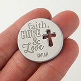 Personalized Pocket Tokens - Faith Hope Love - 17910