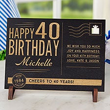 Personalized Birthday Keepsake - Vintage Wood Postcard - 17917