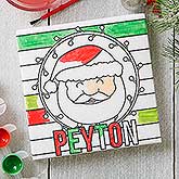Personalized Coloring Canvas Print - Christmas Characters - 17938