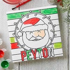 Personalized Coloring Canvas Print - Christmas Characters - 17938