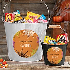 Personalized Halloween Mini Metal Bucket - Sweets & Treats - 17941