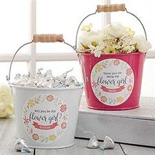 Personalized Mini Buckets - Will You Be My Flower Girl - 17944