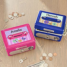 Personalized Kids Cash Box - For Girls - 17952