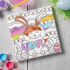 Personalized Coloring Canvas Print - Easter Bunny - 17955
