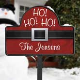 Personalized Ho Ho Ho Santa Belt Christmas Yard Stake - 17959